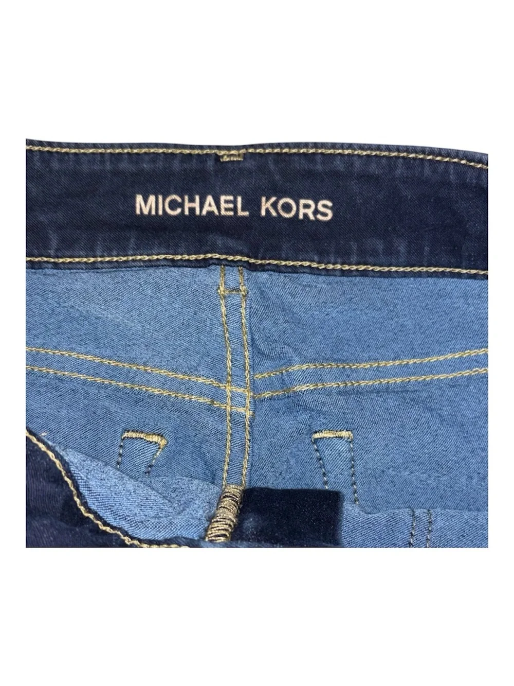 Michael Kors Navy Flare Wide-Leg Jeans - Picture 4 of 7